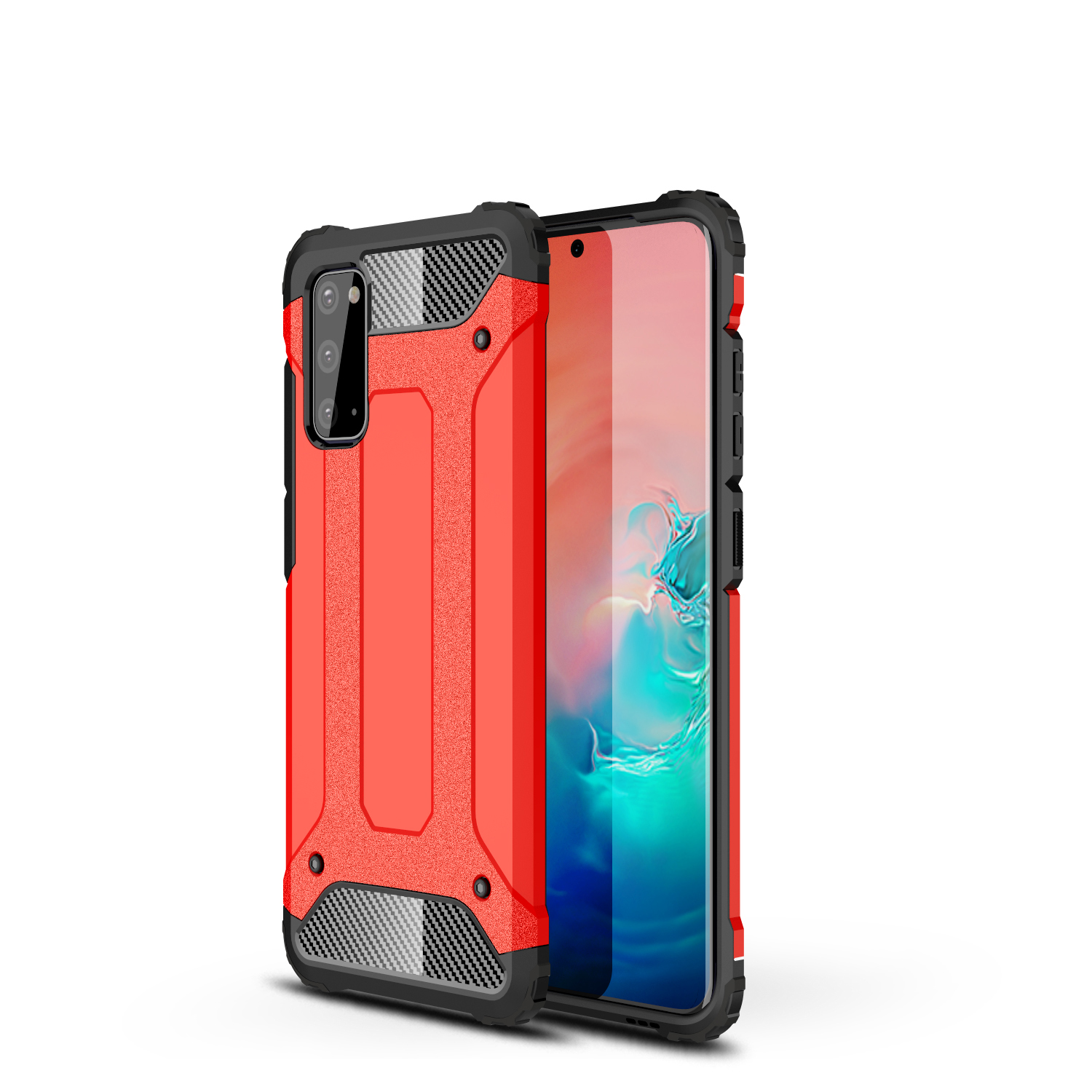 

Armor Guard Plastic + TPU Hybrid Case for Samsung Galaxy S20 - Red, Galaxy S20