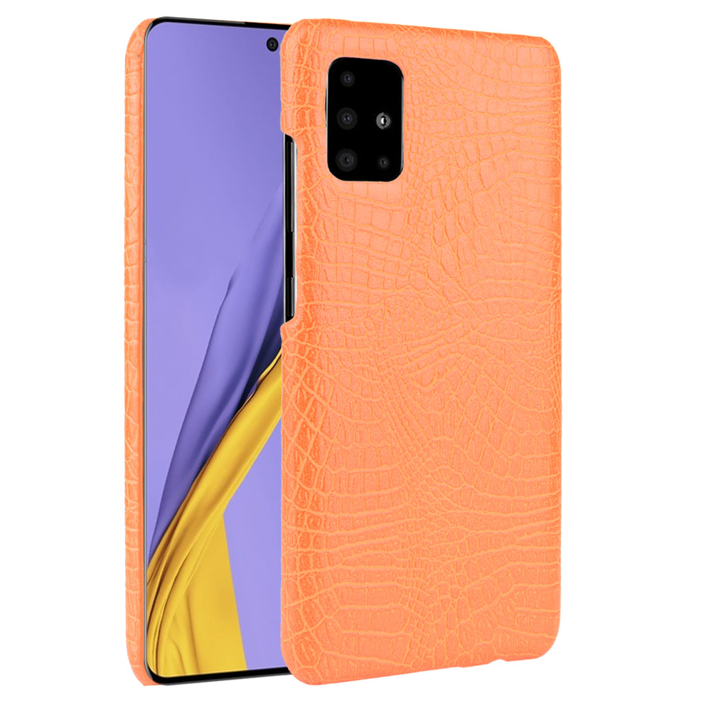 

Crocodile Skin PU Leather Coated Hard Plastic Cell Phone Case for Samsung Galaxy A51 - Orange, Galaxy A51 4G