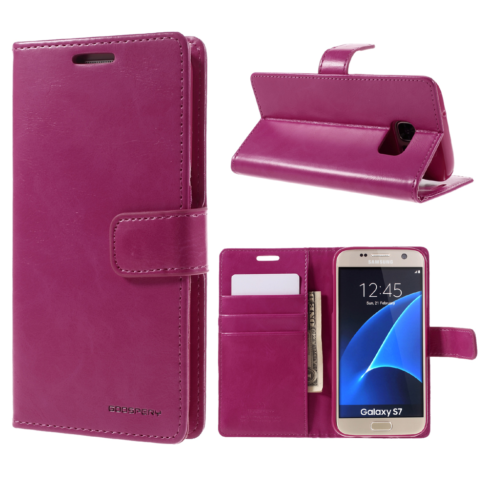 

MERCURY GOOSPERY Blue Moon Stand Leather Cover for Samsung Galaxy S7 G930 - Rose, Galaxy S7