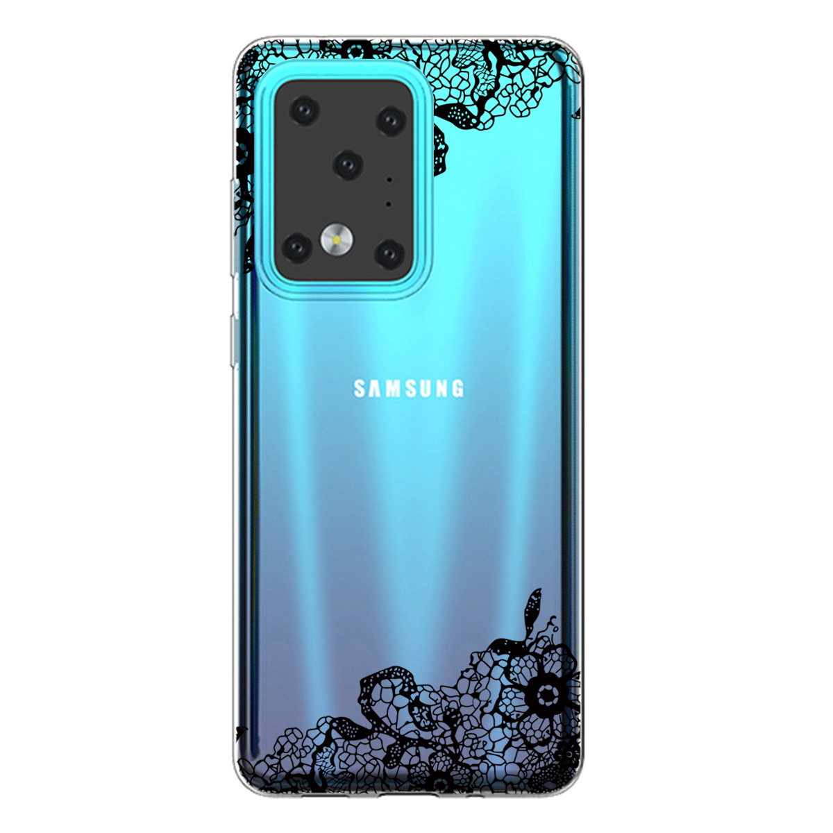 

Pattern Printing IMD TPU Clear Phone Shell for Samsung Galaxy S20 Ultra - Lace Flower, Galaxy S20 Ultra