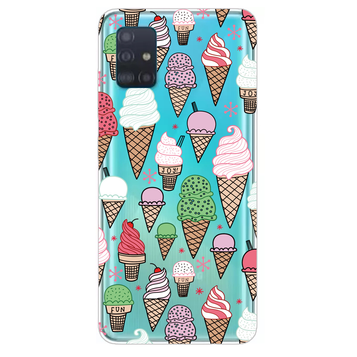 

Pattern Printing IMD TPU Clear Phone Shell for Samsung Galaxy A51 - Ice Cream, Galaxy A51 4G