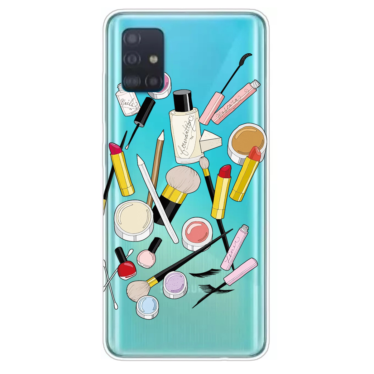 

Узорная Печать IMD TPU Clear Phone Shell Для Samsung Galaxy A71 - Макияж, Galaxy A71 4G