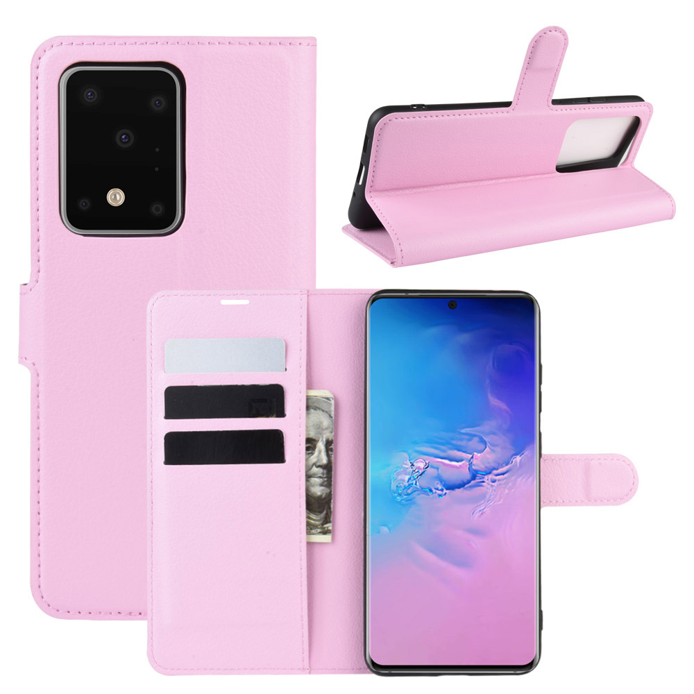 

Кожаный Кожаный Кожаный Футляр Для Кожи Для Samsung Galaxy S20 Ultra - Розовый, Galaxy S20 Ultra