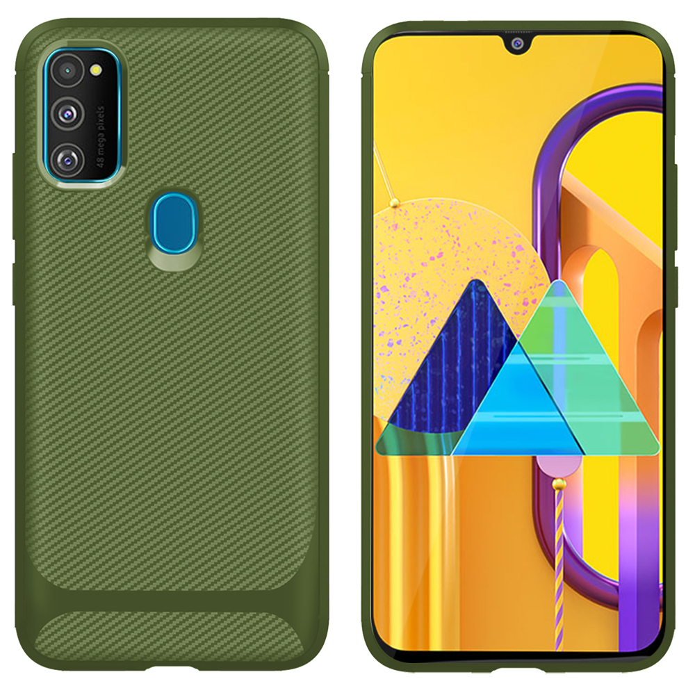 

Противоскользящий Капюшовый Трубку TPU Для Samsung Galaxy M21 / M30S. - Зеленый, Galaxy M30s