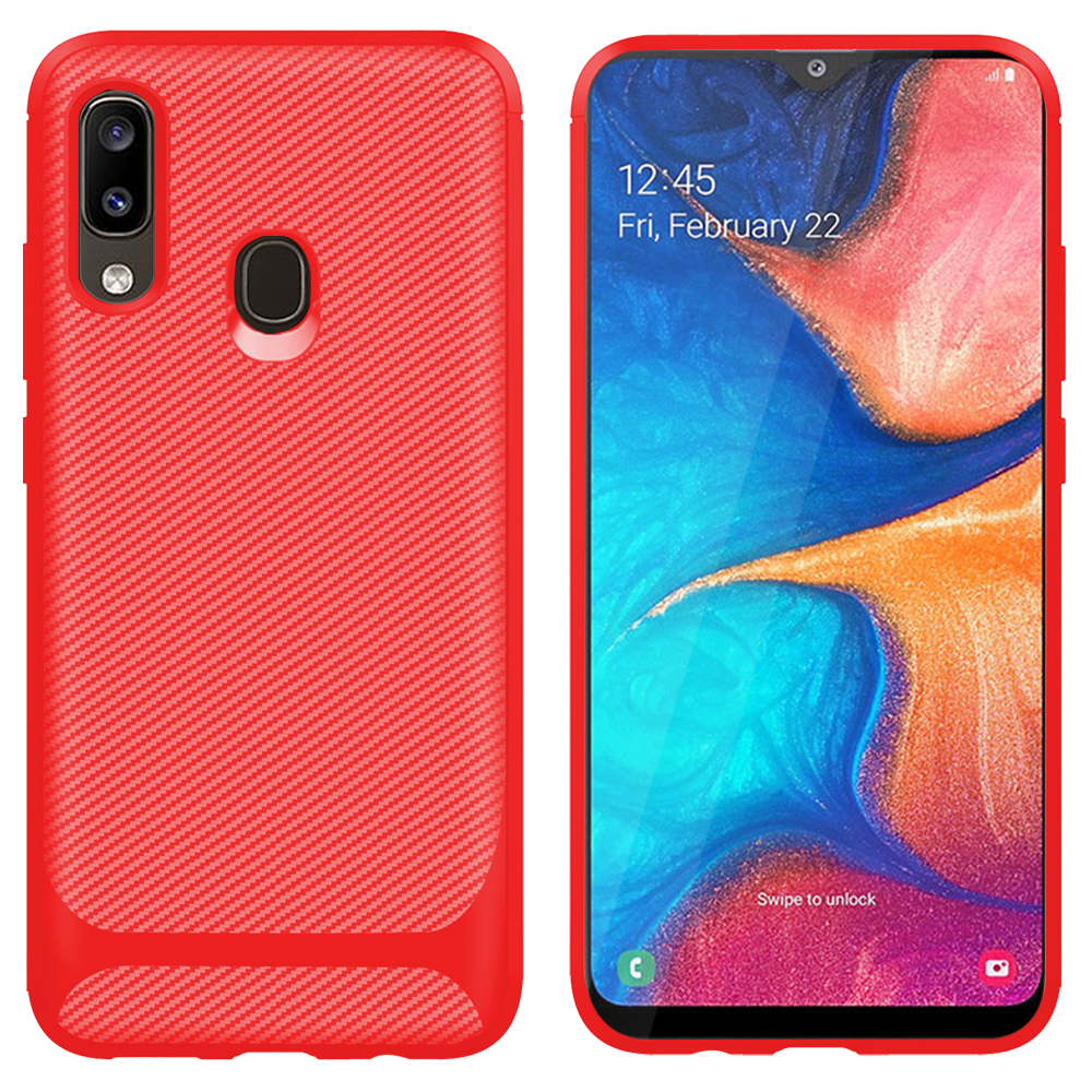 

Противоскользящая Текстура Анти-падение ТПУ Мобильный Чехол Для Samsung Galaxy A20E - Красный, Galaxy A20e