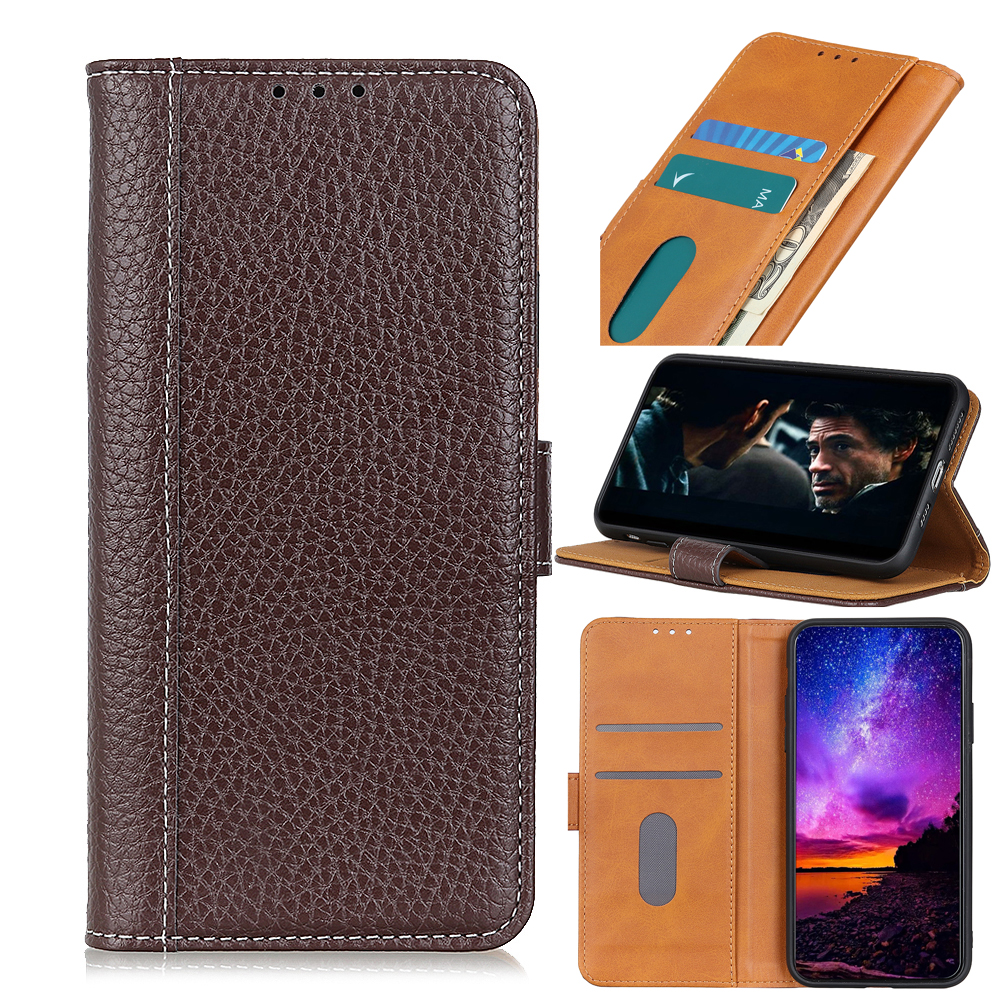 

Litchi Skin Leather Wallet Stand Case for Samsung Galaxy A51 - Coffee, Galaxy A51 4G