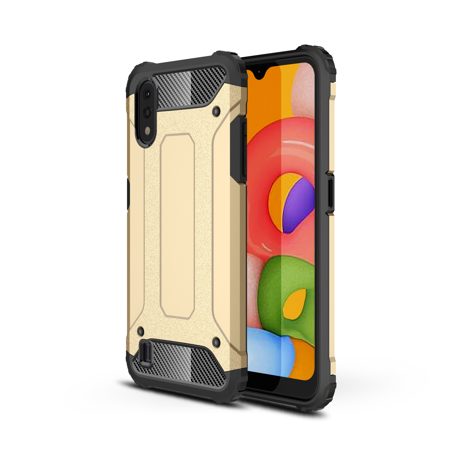 

Пластик Armor Plastic + TPU Гибридный Телефон Для Samsung Galaxy A01 - Золото, Galaxy A01