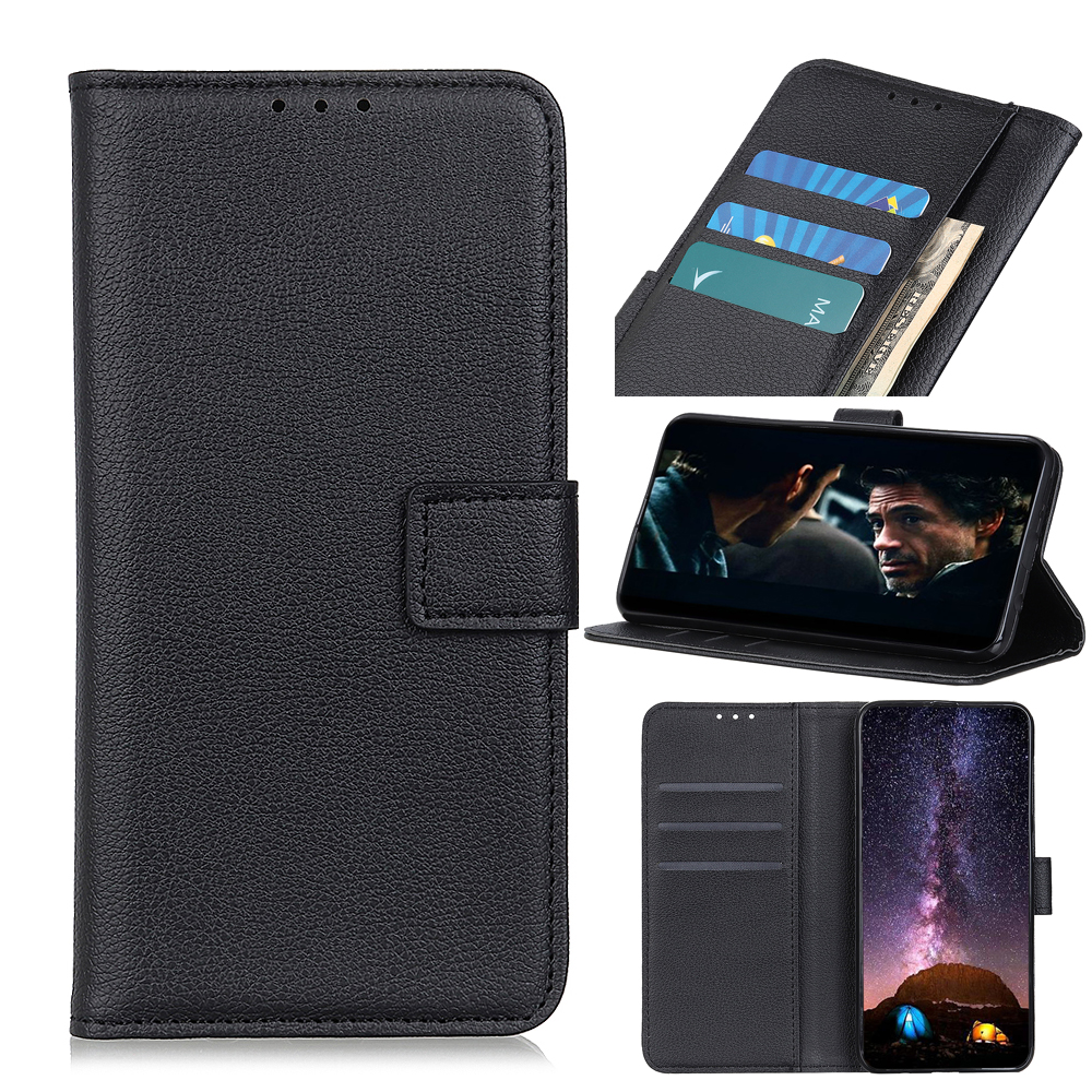 

Litchi Skin Leather Wallet Case for Samsung Galaxy A71 - Black, Galaxy A71 4G