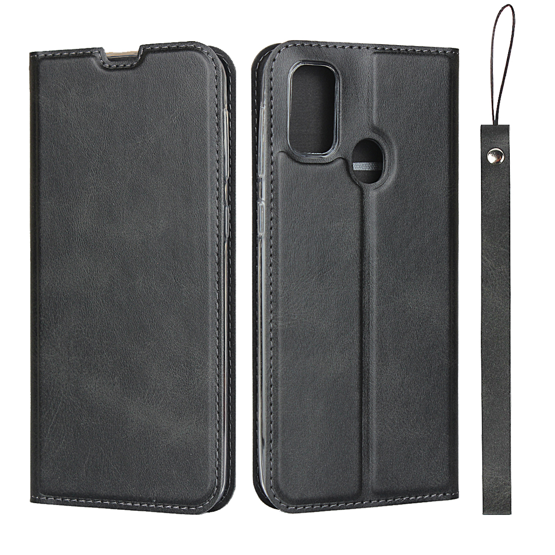 

Leather Stand Case with Card Slot for Samsung Galaxy M30s/M21 - Black, Galaxy M30s