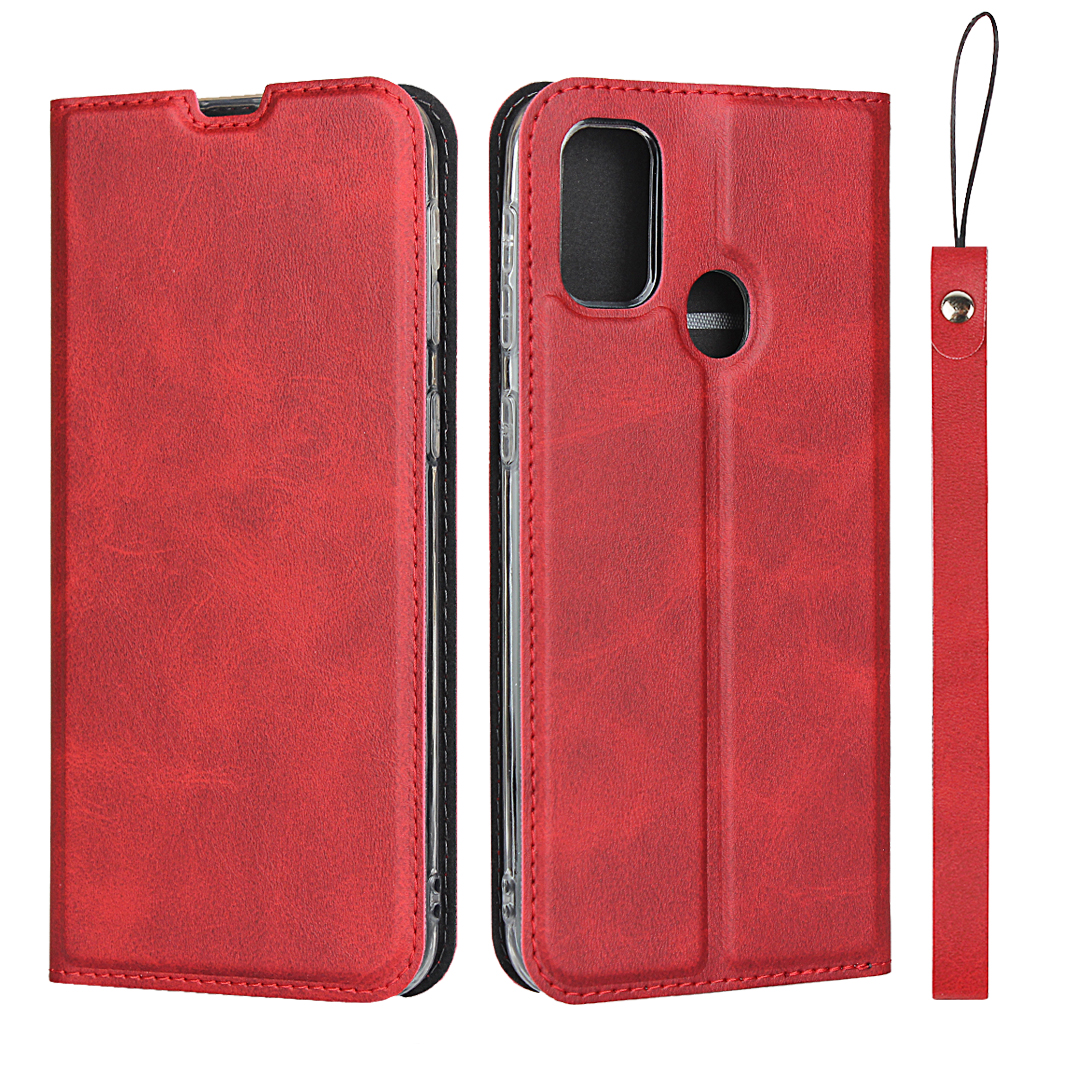 

Leather Stand Case with Card Slot for Samsung Galaxy M30s/M21 - Red, Galaxy M30s