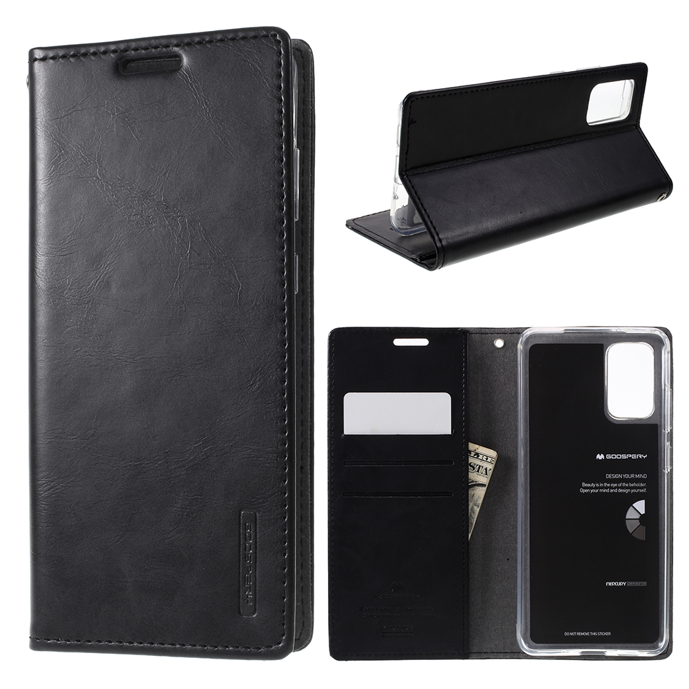 

MERCURY GOOSPERY Blue Moon Stand Leather Mobile Phone Cover for Samsung Galaxy S20 Plus - Black, Galaxy S20 Plus