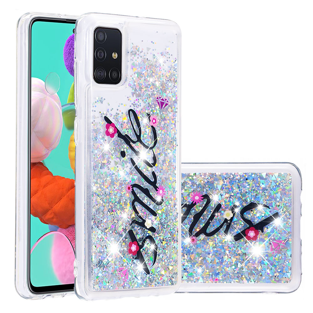

Dynamic Glitter Powder Sequins TPU Case for Samsung Galaxy A51 - SMILE Pattern, Galaxy A51 4G