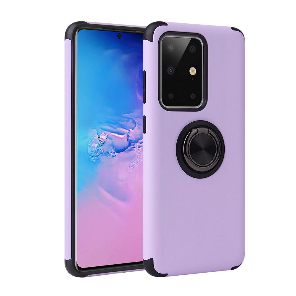 

Finger Ring Kickstand Built-in Magnetic Metal Sheet PC + TPU Case for Samsung Galaxy S20 Plus - Purple, Galaxy S20 Plus