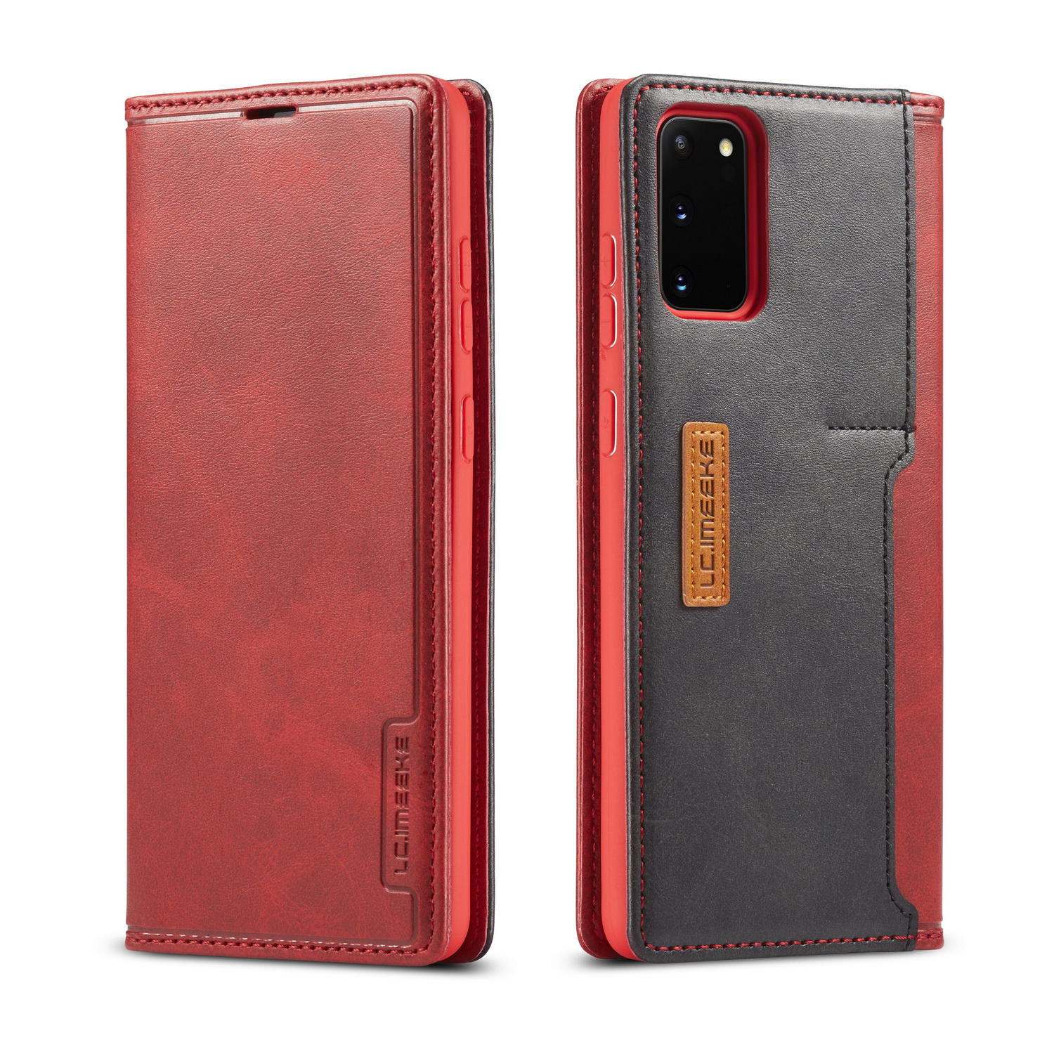 

LC.IMEEKE Retro Style LC-001 Series PU Leather Card Holder Case for Samsung Galaxy S20 - Red, Galaxy S20