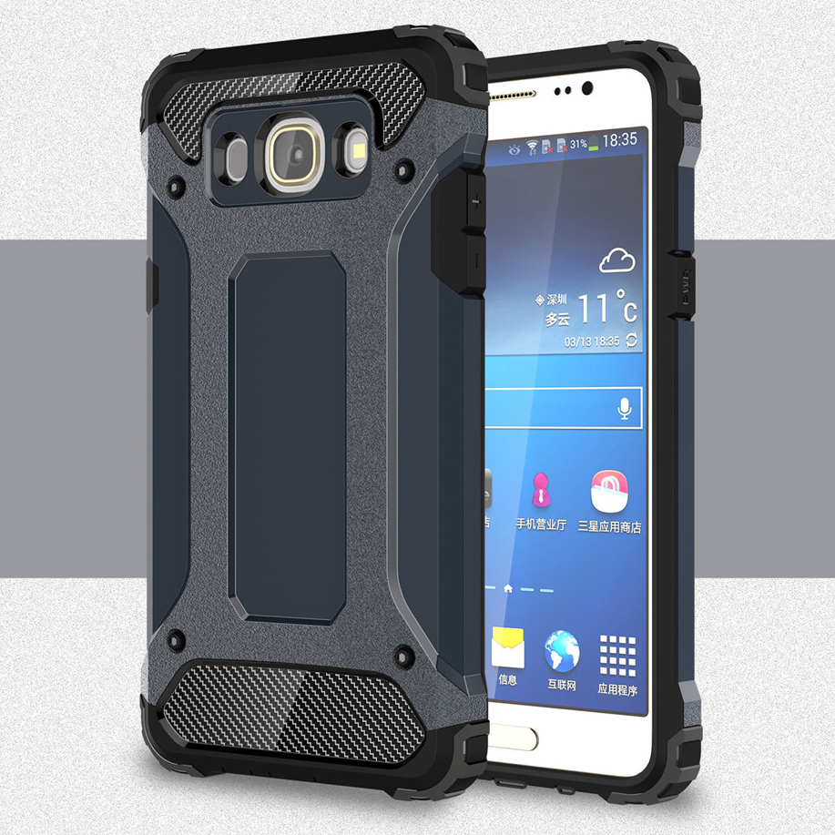 

Armor Guard Plastic + TPU Shell Case for Samsung Galaxy J7 (2016) - Dark Blue