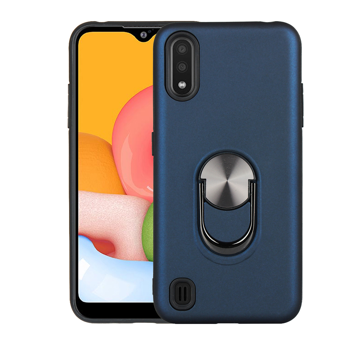 

Съемный PC + Combo Combo Combo С Кольцом Для Пальцев Для Samsung Galaxy A01 - Темно-синий, Galaxy A01