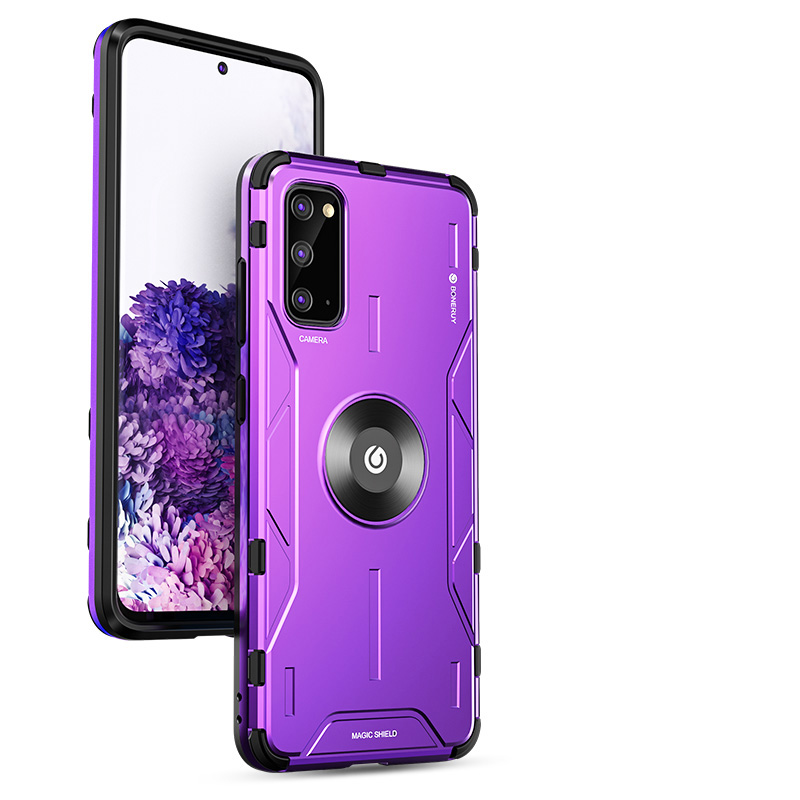 

Drop-proof Metal Silicone Combo Case for Samsung Galaxy S20 - Purple, Galaxy S20