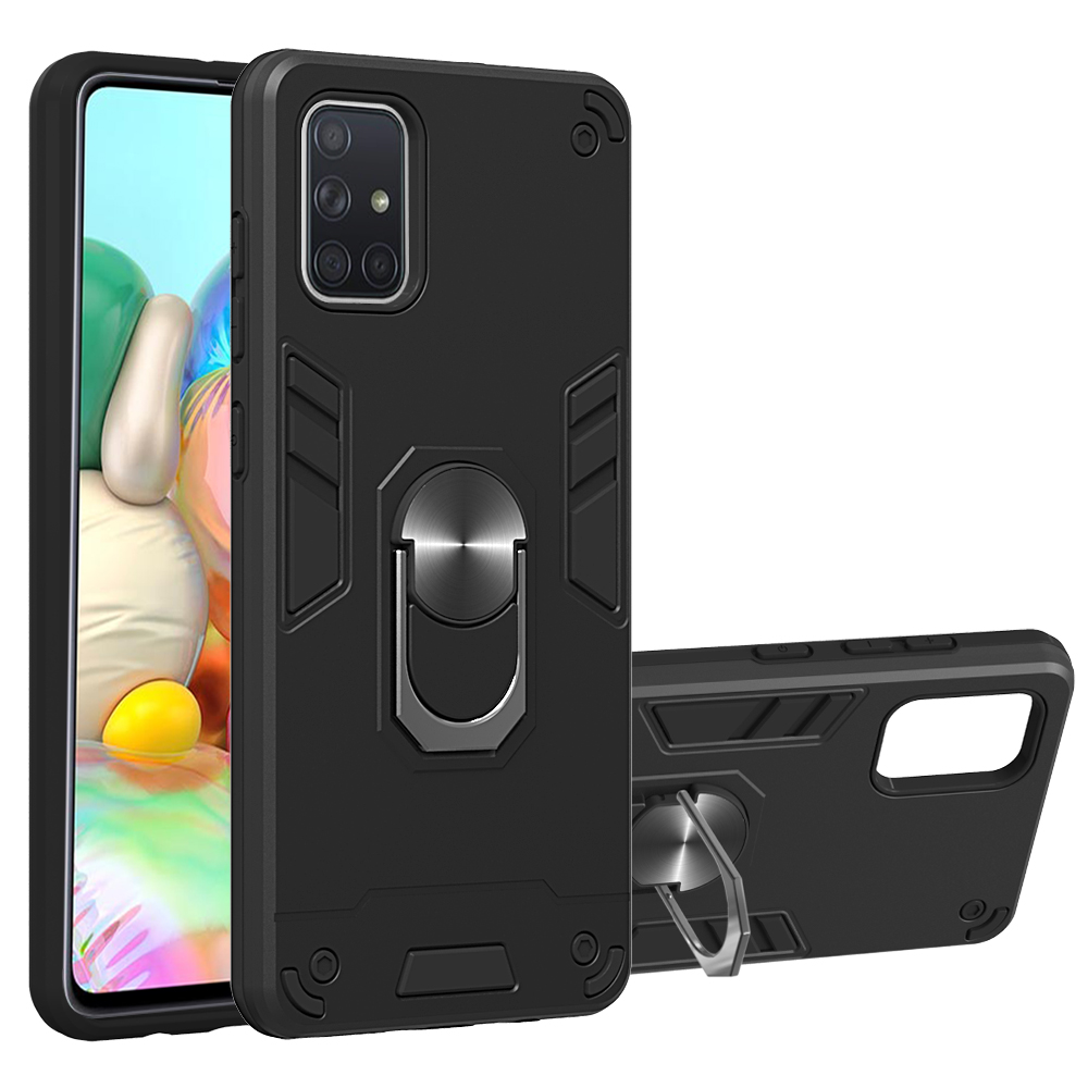 

Finger Confick Abstand Case Для Samsung Galaxy A71 Hard Armor Задняя Крышка (PC + TPU) - Чернить, Galaxy A71 4G