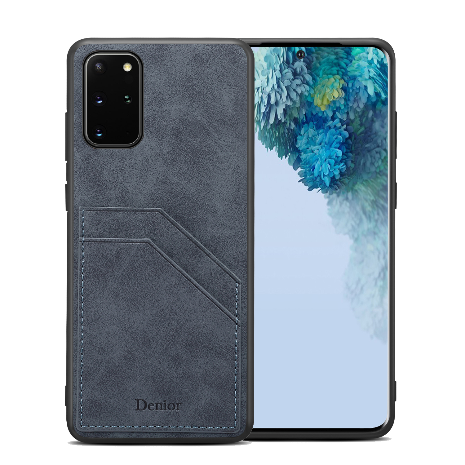 

Dual Card Slot PU Leather Coated TPU Mobile Phone Case for Samsung Galaxy S20 Plus - Grey, Galaxy S20 Plus