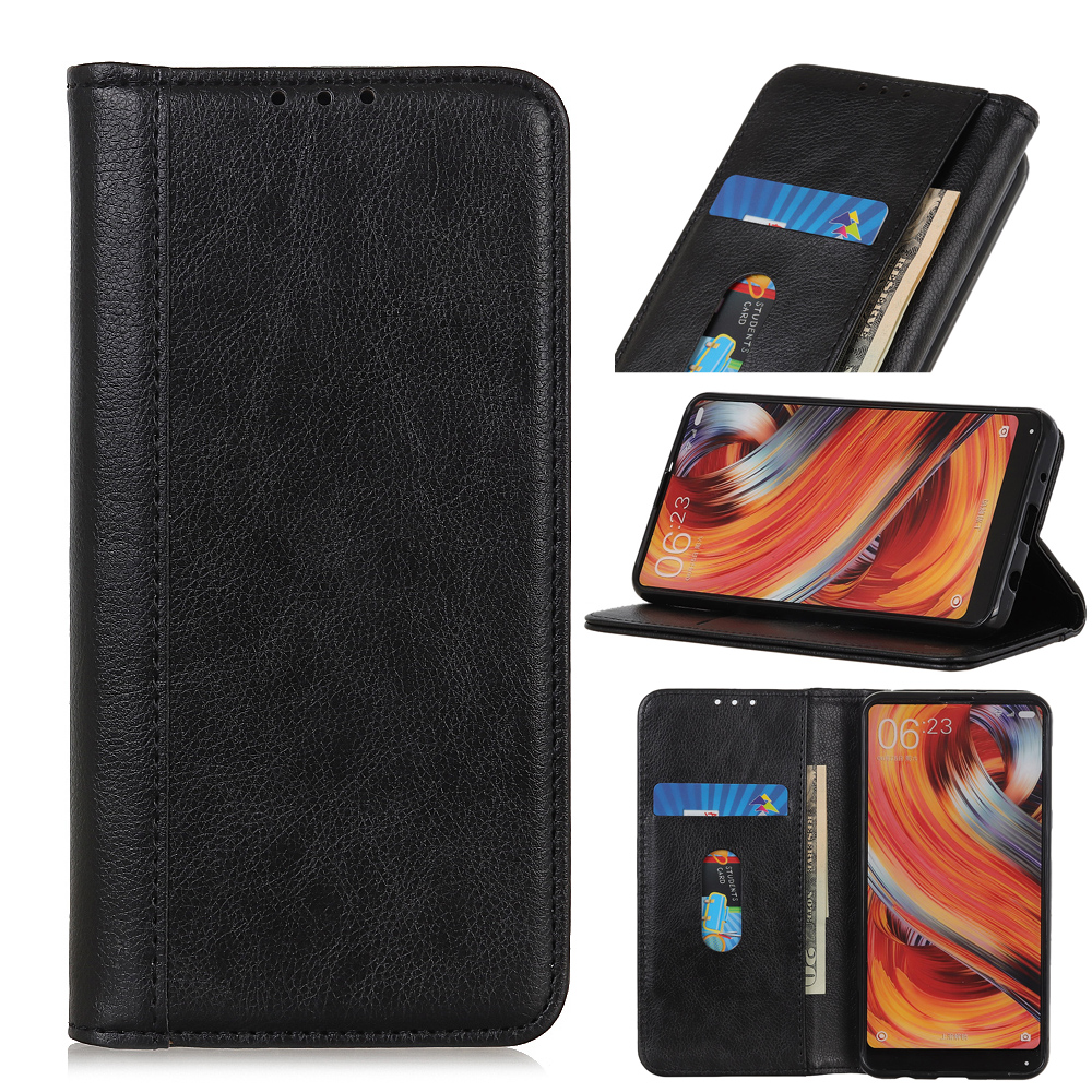 

Auto-absorbed Litchi Texture Split Leather Wallet Case for Samsung Galaxy A41 - Black, Galaxy A41 (Global Version)