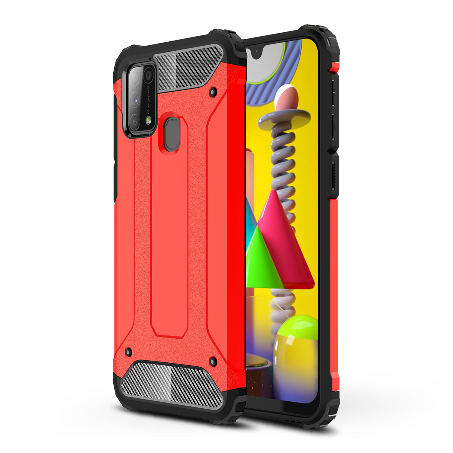 

Armor Guard Plastic + TPU Hybrid Case Protection Shell for Samsung Galaxy M31 - Red, Samsung Galaxy M31