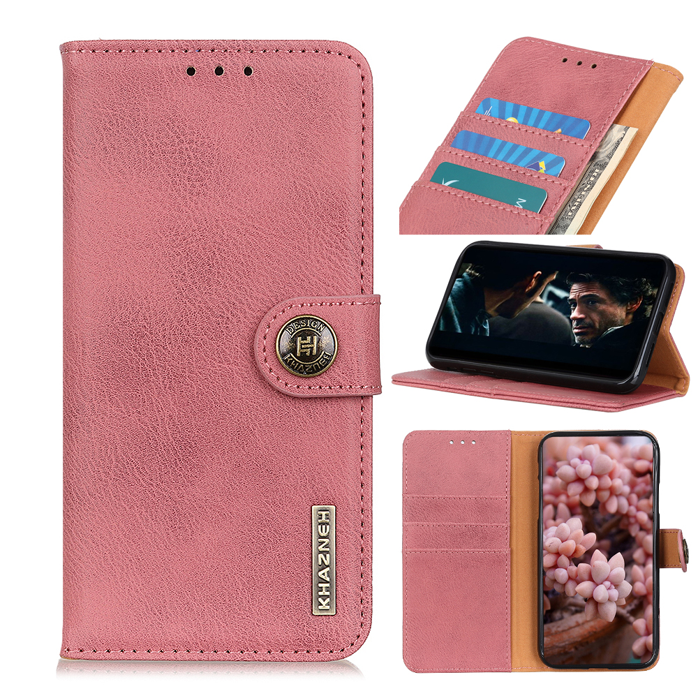 

KHAZNEH Wallet Stand Flip Leather Cell Phone Shell for Samsung Galaxy A70e - Pink, Galaxy A70e