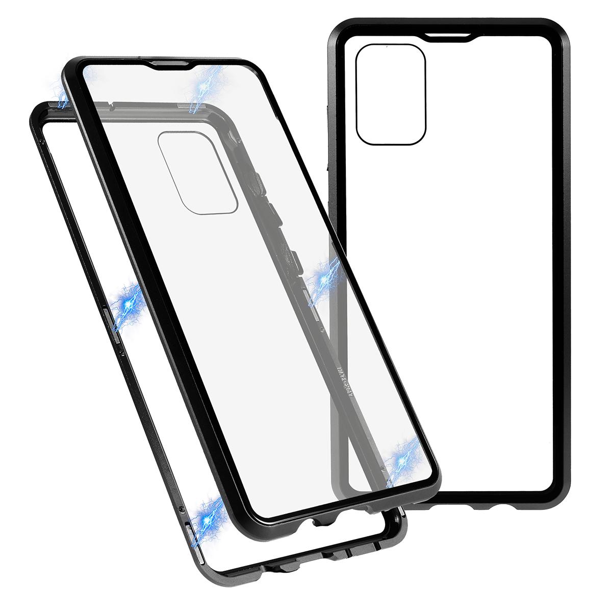 

Металлическая Рама + Закаленный Стекло Защитный Чехол Для Samsung Galaxy A71 - Чернить, Galaxy A71 4G
