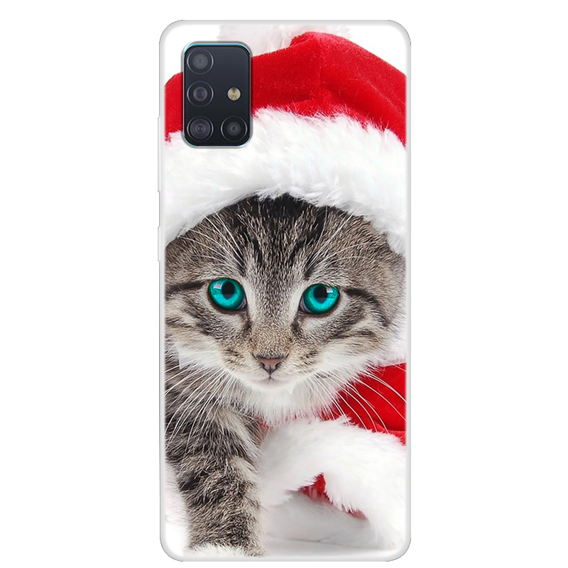

Pattern Printing TPU Phone Case for Samsung Galaxy A51 - Cat Wearing Hat, Galaxy A51 4G