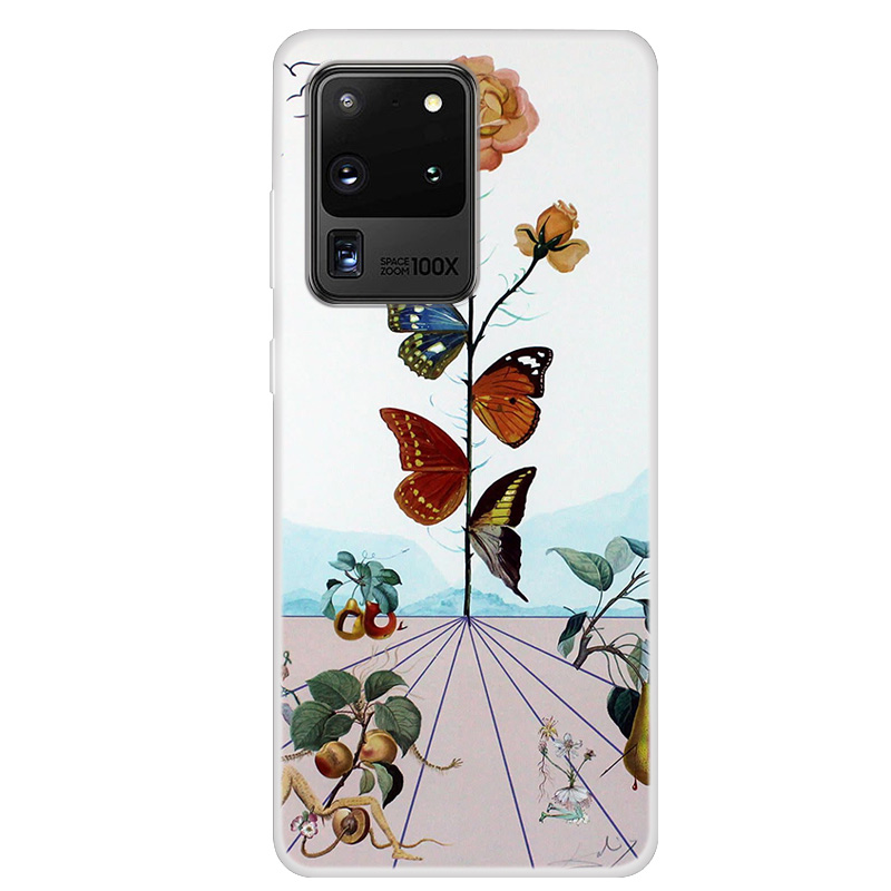 

Pattern Printing TPU Back Cell Phone Shell for Samsung Galaxy S20 Ultra - Butterfly and Flower, Galaxy S20 Ultra