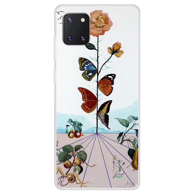

Pattern Printing Soft TPU Phone Case for Samsung Galaxy A81/Note 10 Lite - Flower and Butterflies, Galaxy A81