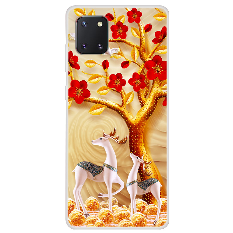 

Pattern Printing Soft TPU Phone Case for Samsung Galaxy A81/Note 10 Lite - Tree and Reindeer, Galaxy A81