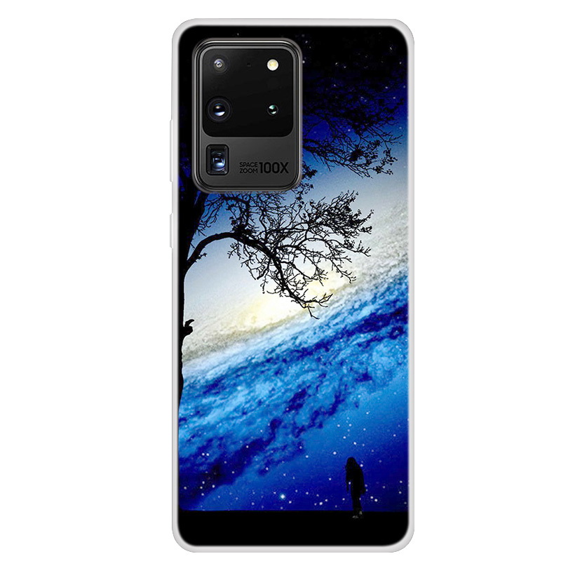 

Space Series Pattern TPU Phone Case for Samsung Galaxy S20 Ultra 5G/ S20 Ultra - Man Seeing Stars, Galaxy S20 Ultra