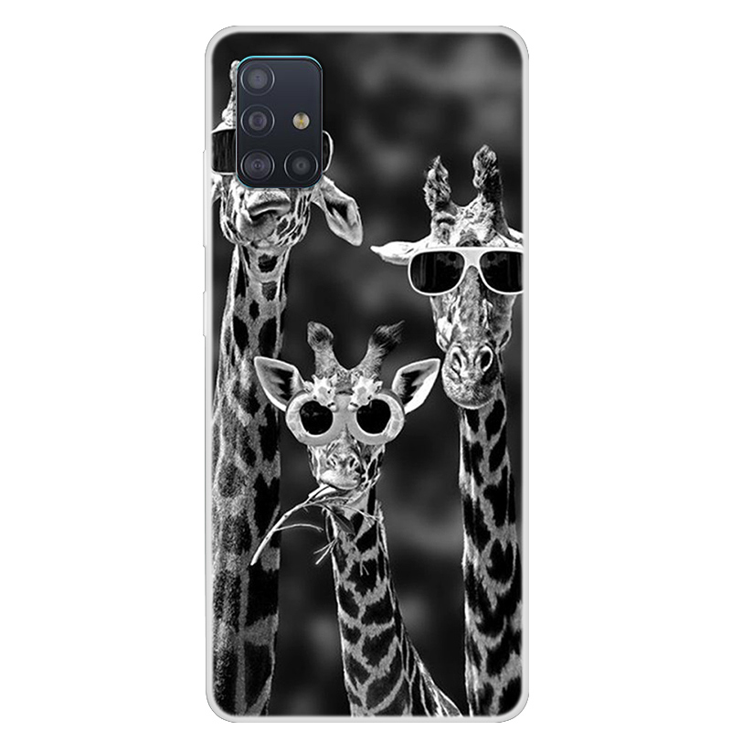 

Pattern Printing TPU Phone Soft Cover for Samsung Galaxy A51 - Giraffe, Galaxy A51 4G