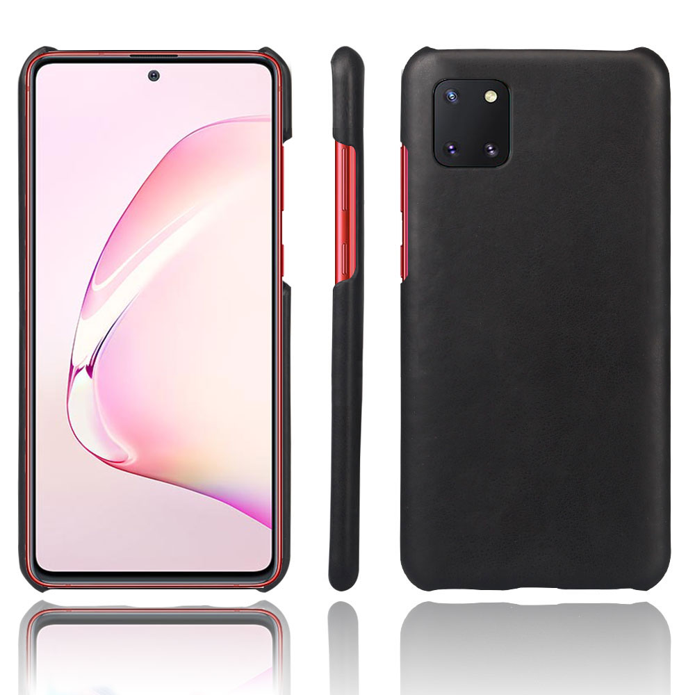

KSQ Crazy Horse PU Leather Coated Plastic Shell for Samsung Galaxy A81/Note 10 Lite - Black, Galaxy A81