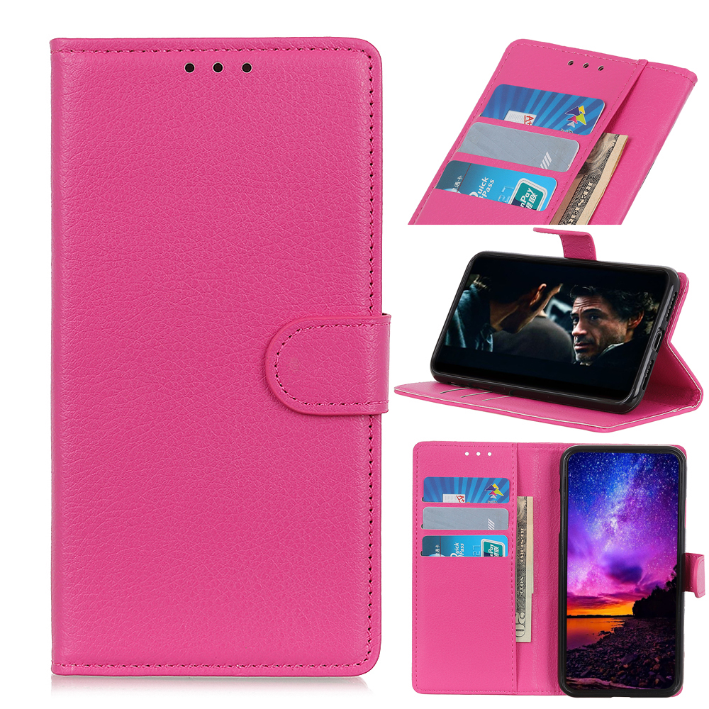 

Litchi Skin Wallet Leather Stand Case for Samsung Galaxy A31 - Rose, Galaxy A31