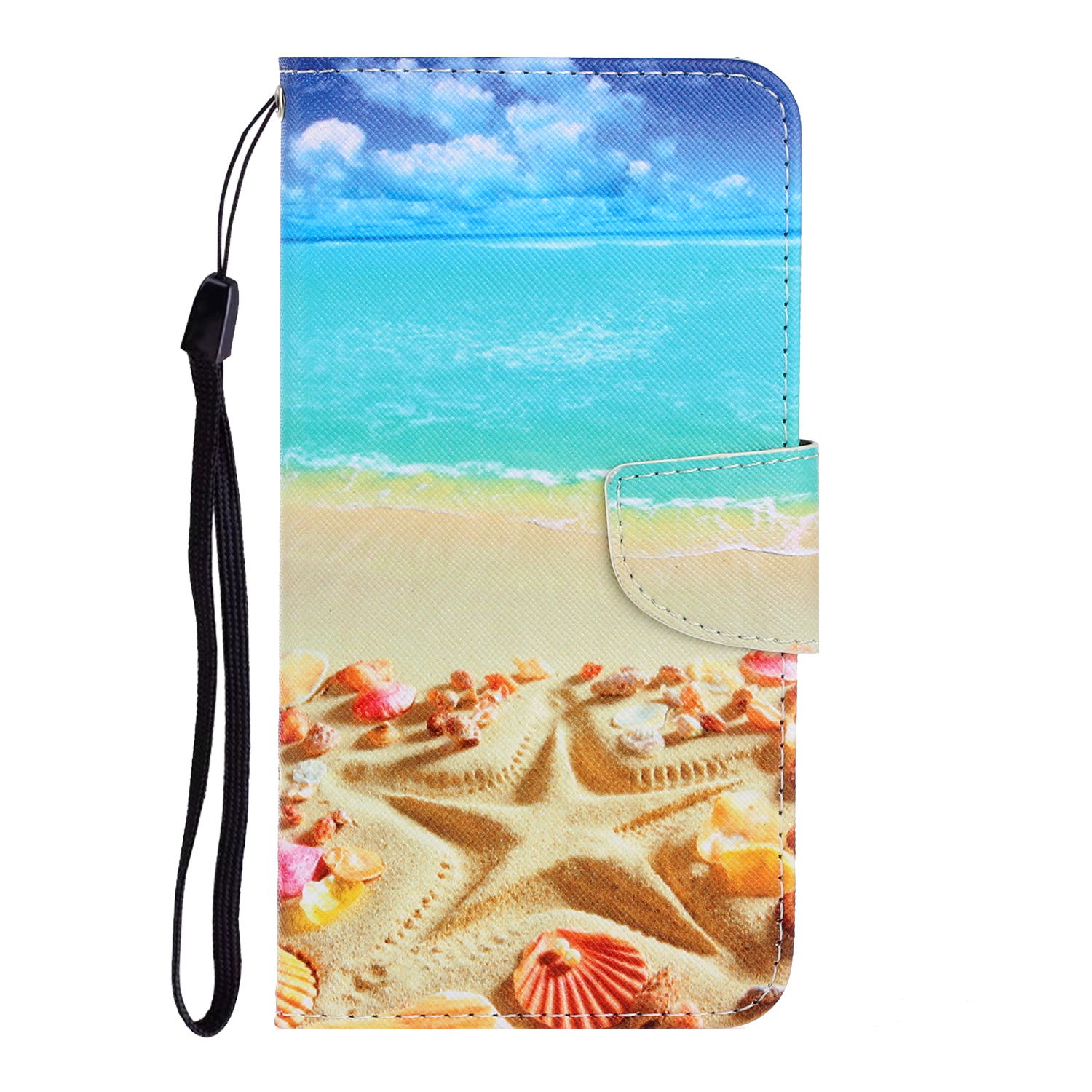 

Pattern Printing PU Leather Wallet Phone Shell for Samsung Galaxy A41 (Global Version) - Beach, Galaxy A41 (Global Version)