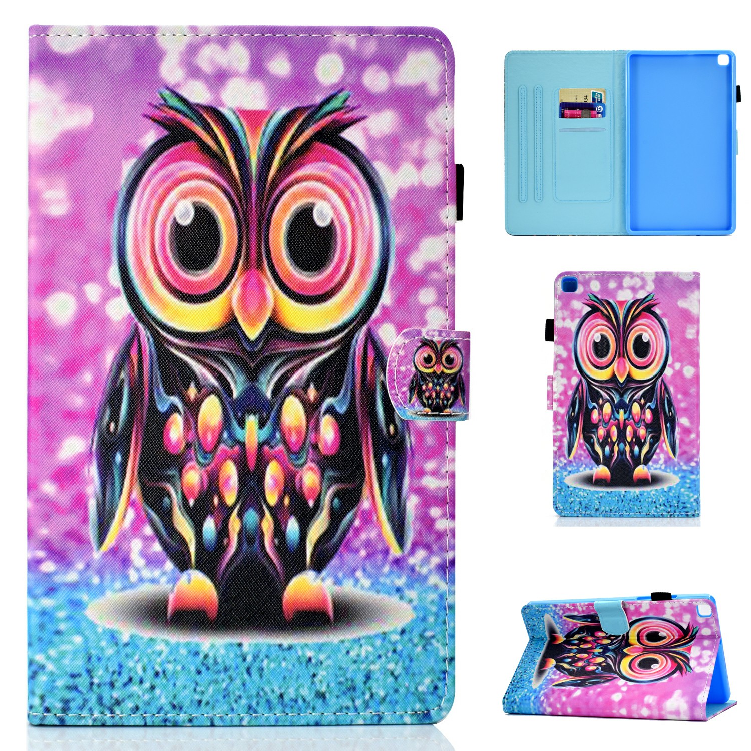 

Pattern Printing Leather Stand Case with Card Slots for Samsung Galaxy Tab S6 Lite P610 P615 - Owl, Galaxy Tab S6 Lite