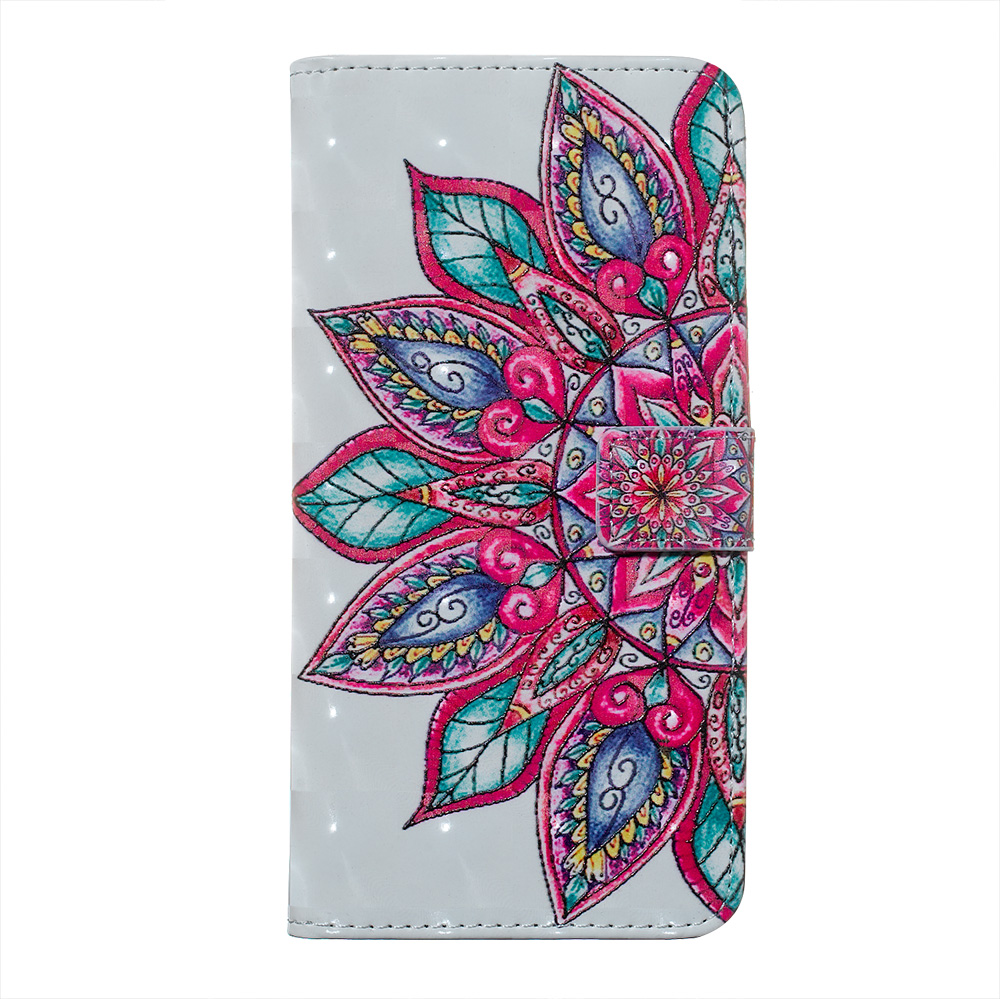 

3D Colored Carving Pattern Printing Wallet Leather Cover for Samsung Galaxy A51 SM-A515 - Malanda Flower, Galaxy A51 4G