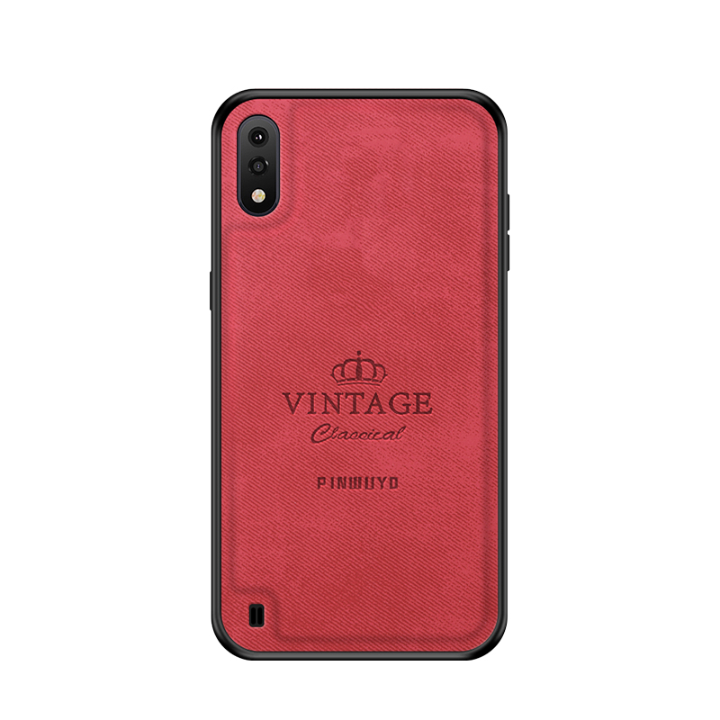 

PINWUYO Honorable Series PU Leather Coated PC TPU Protective Cover for Samsung Galaxy A01 - Red, Galaxy A01