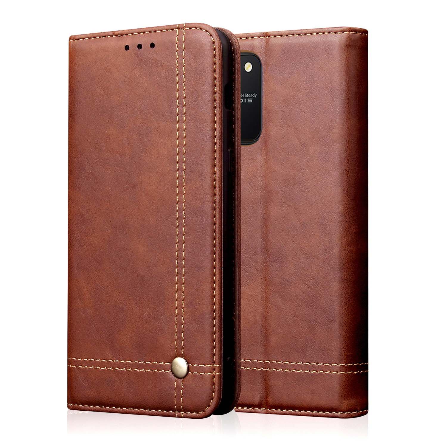 

Crazy Horse Vintage Leather Mobile Phone Case for Samsung Galaxy A91/M80s/S10 Lite - Coffee, Galaxy A91