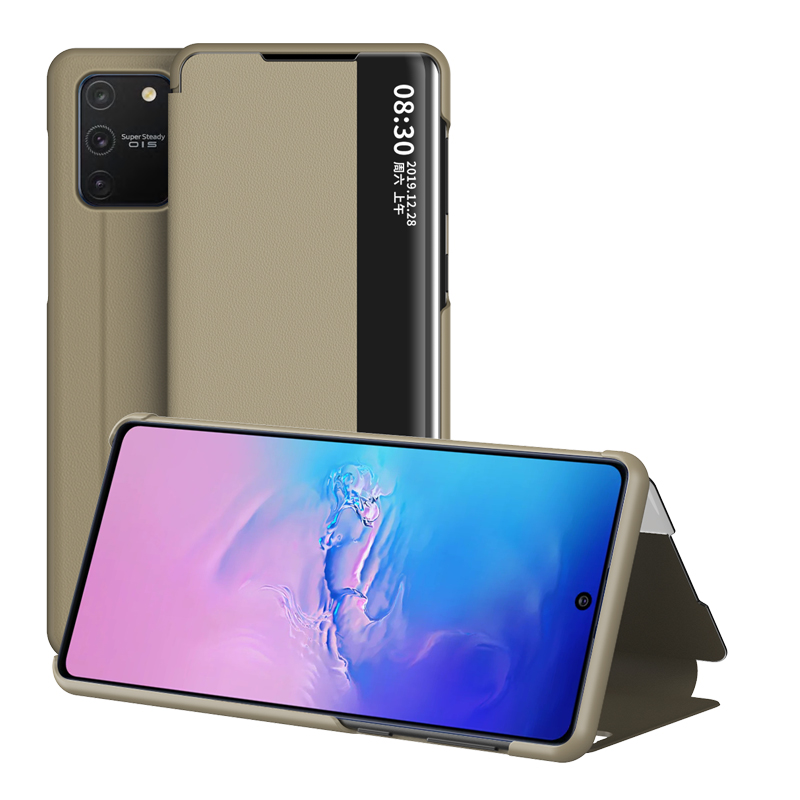 

View Window Flip Leather Protective Case for Samsung Galaxy A91/S10 Lite - Gold, Galaxy A91
