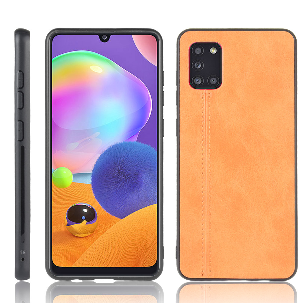 

Leather Coated PC + TPU Combo Phone Shell for Galaxy A31 - Brown, Galaxy A31