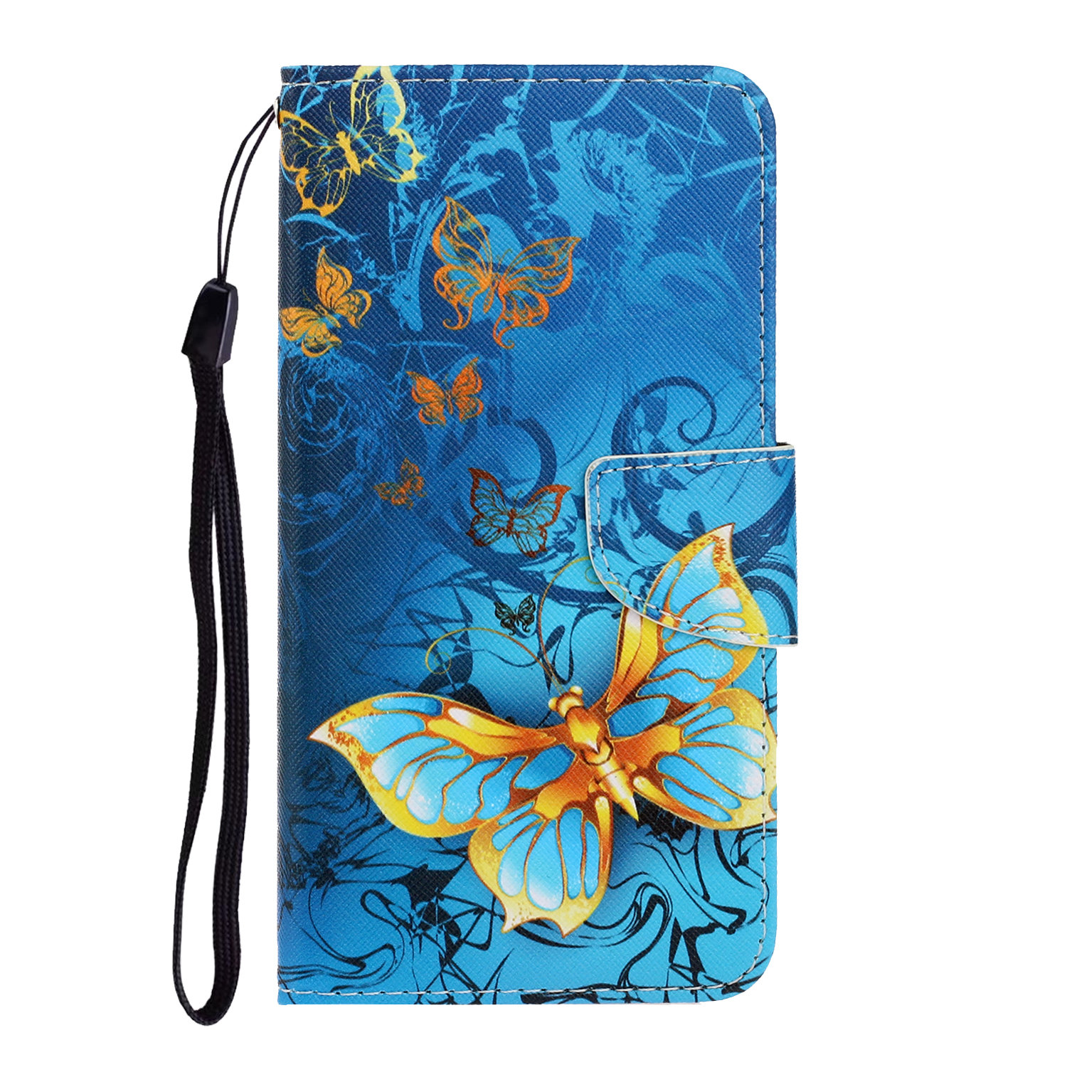 

Pattern Printing Flip Leather Wallet Phone Cover for Samsung Galaxy A31 - Metal Butterfly, Galaxy A31