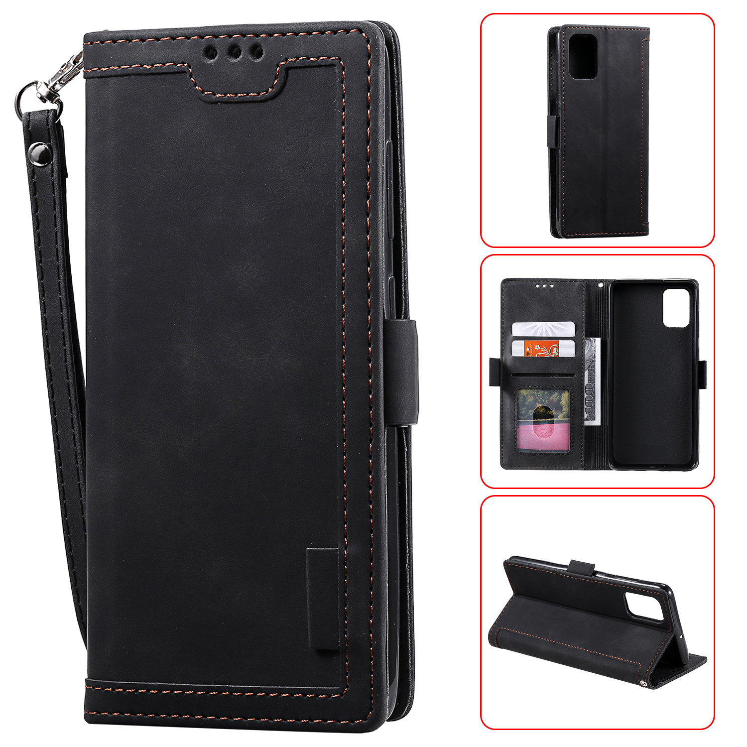 

Stylish Retro Splicing Leather Cool Shell for Galaxy A31 - Black, Galaxy A31