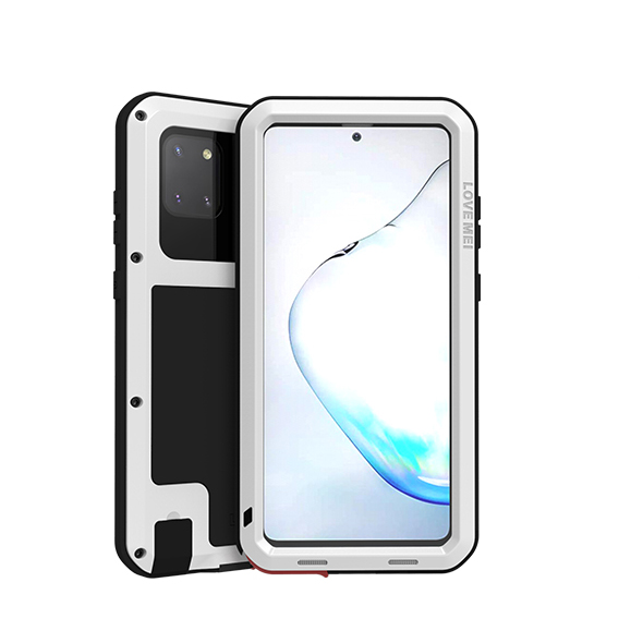 

LOVE MEI Dust-proof Shock-proof Splash-proof Defender Cool Shell for Samsung Galaxy A81/Note 10 Lite - White, Galaxy A81