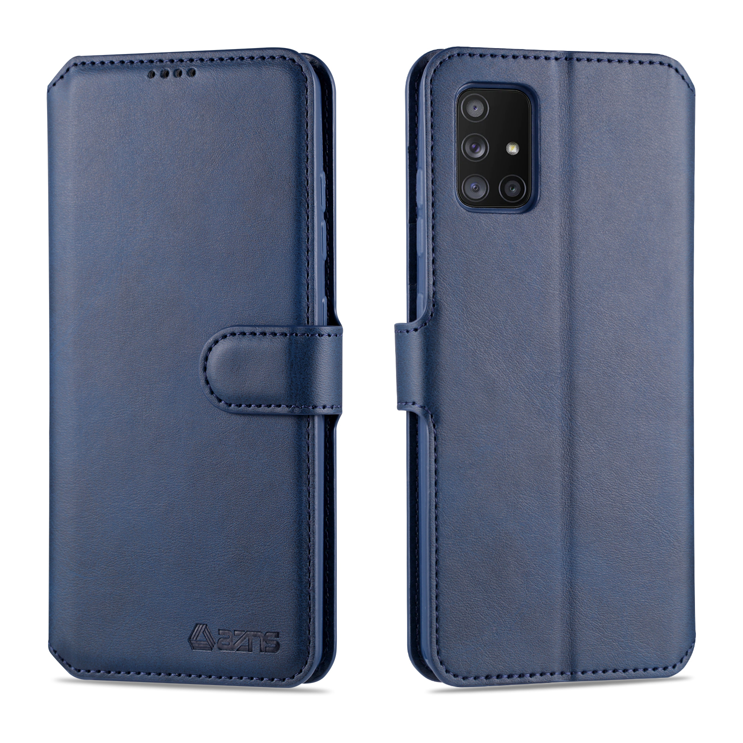 

AZNS Кошелек Кожаный Стенд Защитный Телефон Оболочки Для Samsung Galaxy A51 5G SM-A516 - Синий, Galaxy A51 5G