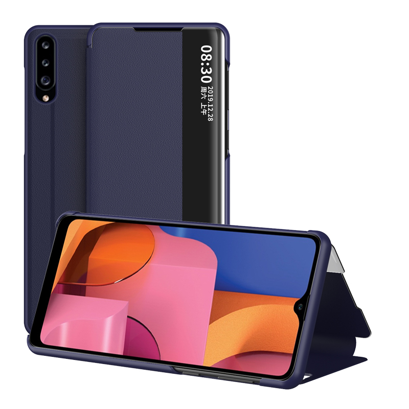 

Вид Окна Flip Кожаный Чехол Для Samsung Galaxy A20S - Синий, Galaxy A20s
