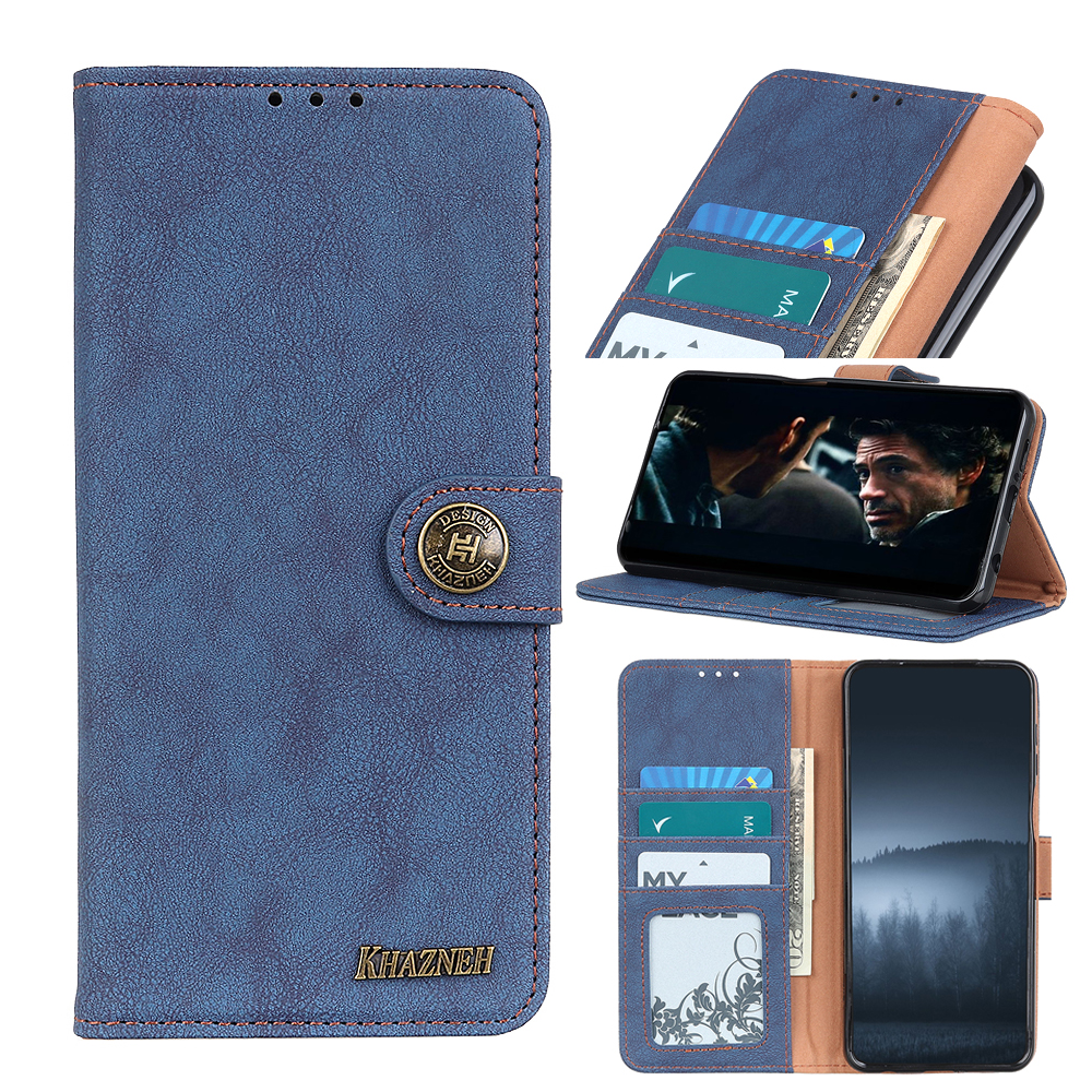 

Khazneh Ретро Сплит Кожаный Кошелек Стенд Телефонный Чехол Для Samsung Galaxy Note 20 - Синий, Galaxy Note 20