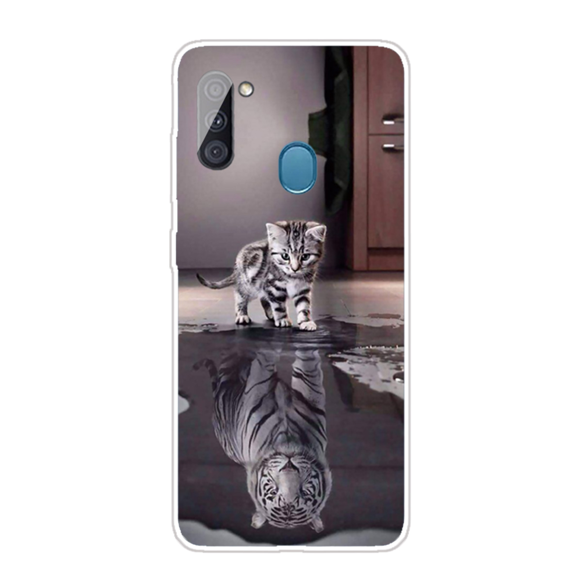 

Шаблон Печати Sylish TPU Case Для Samsung Galaxy A11 (версия ЕС) - Кошка И Отражение, Galaxy A11 (EU Version)
