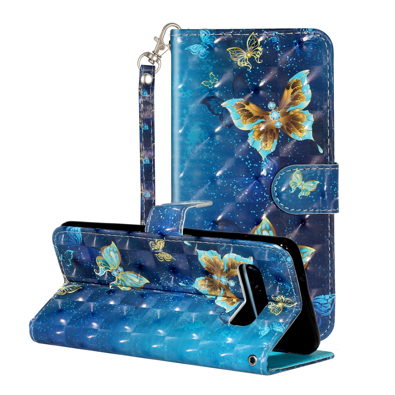 

Light Spot Decor Embossed Pattern Leather Wallet Case for Samsung Galaxy S10 - Butterfly, Galaxy S10